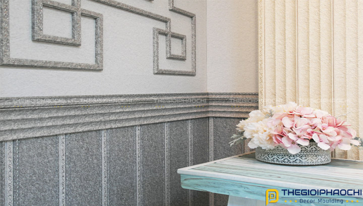 nghệ thuật trang trí phào chỉ ốp tường phòng khách